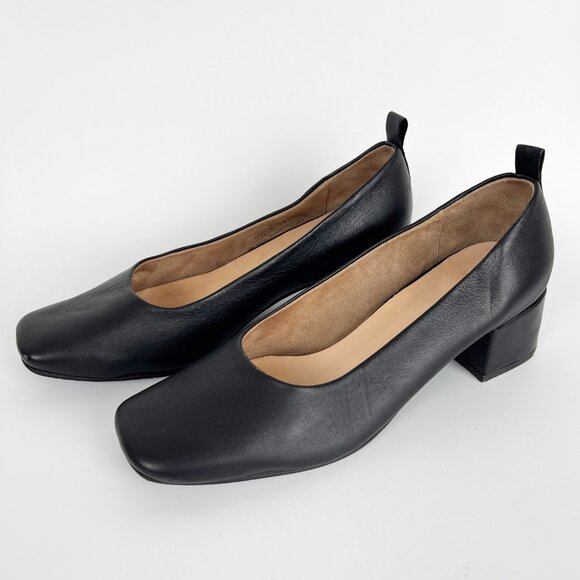 Poppy Barley The Daily Pump Leather Heel Square Toe Chunky Block Mary Jane Style - Picture 5 of 16